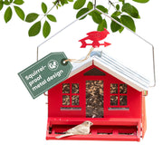 Perky-Pet front view showing country-style feeder and capacity benefit