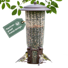 Perky-Pet front view showing four feeding stations and durable finish