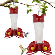 Perky-Pet front view of glass feeder showing ports and perch benefit easy viewing