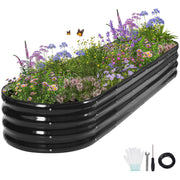 Permade front view of galvanized raised bed showing sturdy structure and weather resistance