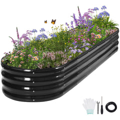 Permade front view of galvanized raised bed showing sturdy structure and weather resistance