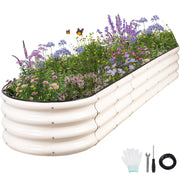 Permade front view of white raised bed showing clean lines and durability