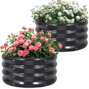 Permade galvanized planter front view showing compact footprint and sturdy panels