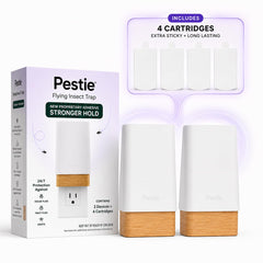 Pestie front view plug-in trap showing compact design and discreet benefit
