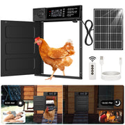 Pet Deluxe front view of large automatic coop door showing secure entry benefit