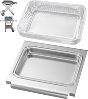 PETKAO stainless catch pan front view showing durable construction and longer life