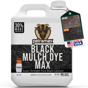 Petra bottle front packaging showing black mulch dye and benefits