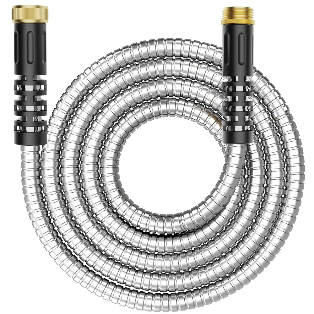 PETSWI stainless steel hose front view showing durable jacket and connectors