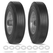 phepetroll front-facing pair of 10 inch solid wheels showing robust profile and durability