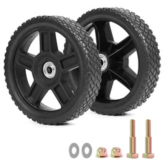 phepetroll front view of both 8-inch replacement wheels showing durable design and quick swap benefit