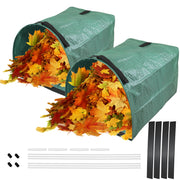 PHYEX front view of two reusable leaf bags showing branding and capacity, durable design benefit