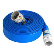 Picatu front view of 2in x 100ft hose showing durable packaging and ready-to-use benefit