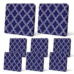 pickyNproud front view of eight cushion covers showing full set and pattern variety for instant refresh