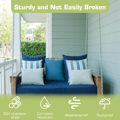 PIHIL swing hung on porch showing kit in use and stable comfortable outdoor seating