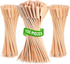Pinchitto's front packaging showing 100 bamboo skewers for easy grilling