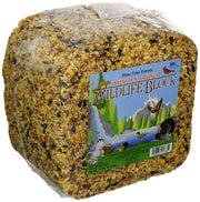 Pine Tree Farms 1385 front view showing multicolored block and clear ingredients, attracts birds