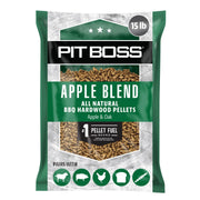 Pit Boss front packaging showing 15 lb bag and clear branding for easy storage
