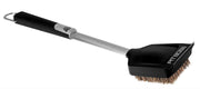 Pit Boss brush front view showing stainless-steel body and handle, for easy storage