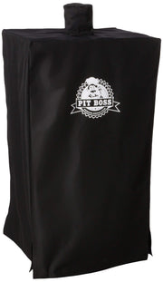 Pit Boss cover front view showing tailored fit and protecting smoker