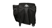 Pit Boss cover on grill front protecting finish and controls