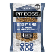 Pit Boss front packaging showing 15 lb bag and clear branding benefit consistency