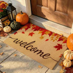 PKFEDR fall mat front door view adds seasonal curb appeal