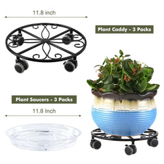 Planterhoma locking caster close-up with lock engaged, secures plant placement