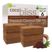 plantonix front packaging showing six coco coir bricks ready-to-use benefits storage convenience