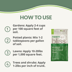 plantonix neem bliss blended into potting soil in a container, promotes steady nutrient release