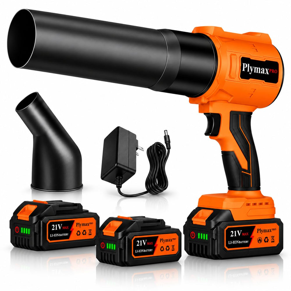 Plymax front view orange blower showing compact design and easy grip