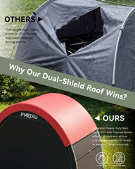 PMEIXU dual zipper and reinforced eyelet allowing optional padlock security