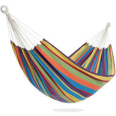 PNAEUT double hammock front view showing vibrant colors and roomy bed benefit comfort