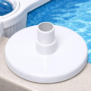 Podoy front view vacuum plate showing round shape and skimmer fit benefit