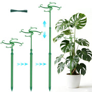POLIUMB front view of three telescoping stakes showing packaging and contents benefit durability