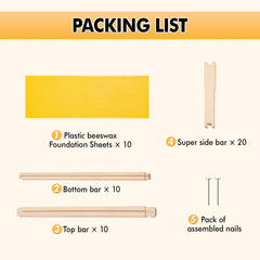 POLLIBEE beeswax-coated foundation close-up illustrating cell guides that speed comb building