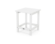 POLYWOOD Long Island side table front view showing durable white finish and compact design