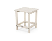 POLYWOOD front view of side table showing sand color and stable base benefit