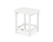 Polywood South Beach front view showing compact white table, clear patio styling benefit