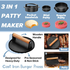 Pontual smash burgers on griddle using press and spatula for consistent results
