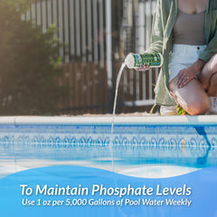 Pool Elevate being poured into pool equipment for fast phosphate treatment benefit