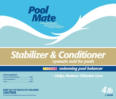 Pool Mate being poured into pool skimmer demonstrating easy application and faster protection