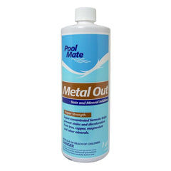Pool Mate bottle close-up highlighting concentrated formula benefit