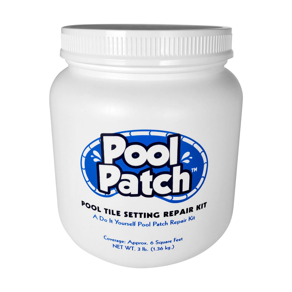 Pool Patch tub front view showing label and repair kit benefit