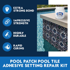 Pool Patch mixed thinset close-up texture showing smooth workable consistency