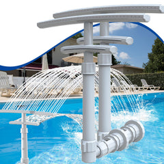 PoolCoolPro front view showing dual-layer fountain and wide cascade benefit