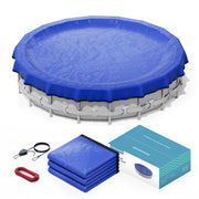 POOLHACKER front view of 15ft round cover showing full coverage and protection