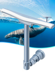 POOLHACKER front view of whale tail fountain showing design and easy installation benefit