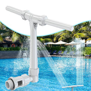 POOLHACKER front view showing dual spray fountain and mounting base, adds visual appeal