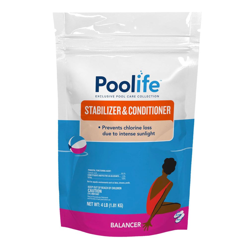 POOLIFE front packaging showing 4 lb bag and clear product branding benefit visibility