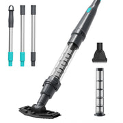 PoolMr front view of handheld vacuum showing compact design and portability